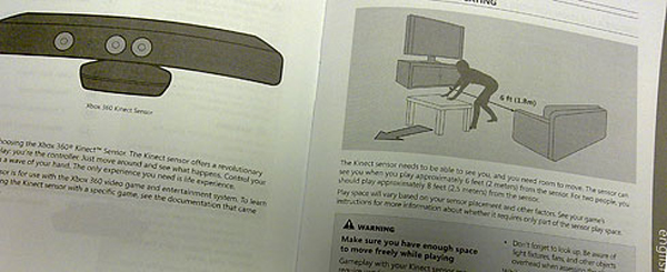 Kinect, caracterí­sticas desveladas en su manual de usuario